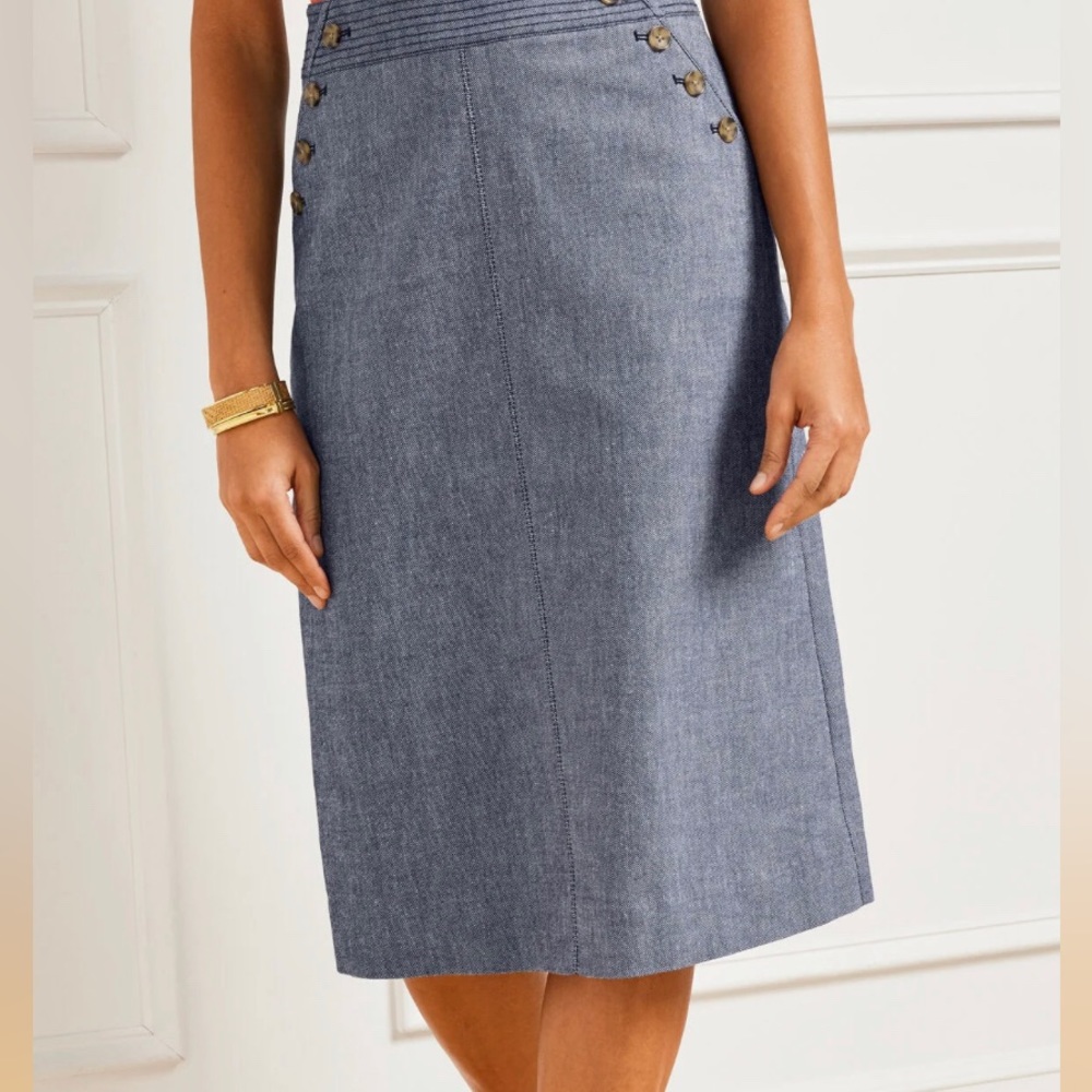 Talbots Chambray Skirt NWT Size 4